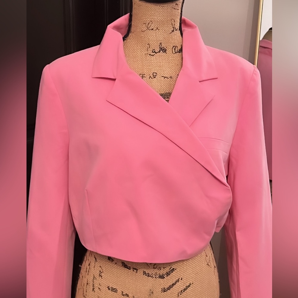 Pink Collusion Cropped Blazer